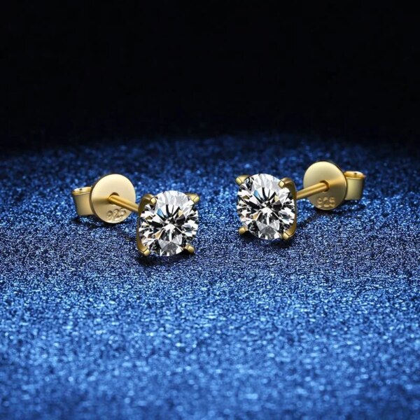 CANNER 0.25-1.2 Carat D Color Moissanite 925 Sterling Silver Stud Earring