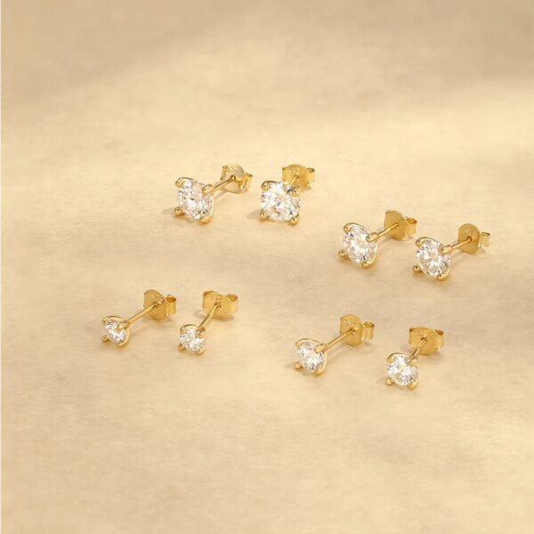 CANNER 0.25-1.2 Carat D Color Moissanite 925 Sterling Silver Stud Earring