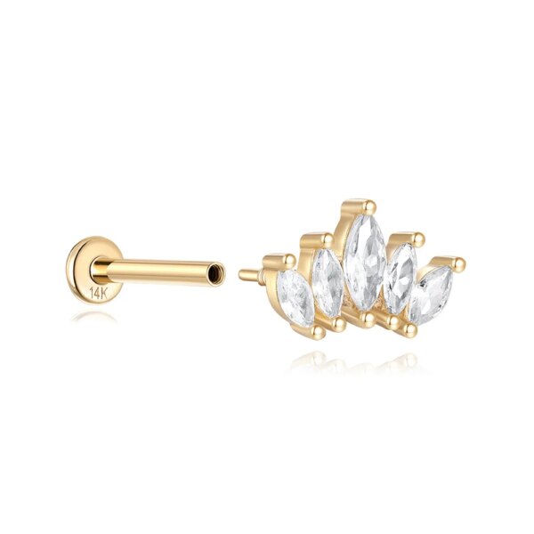 CANNER 1PC 14K Pure Gold Horse Eye Butterfly Stud Earring