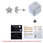 QUKE Real Moissanite Diamond Star Stud Earrings 0.5ct D Color VVS1 Pure 925 Sterling Silver