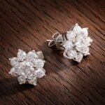 KNOBSPIN Moissanite Øredobber – D Farge VVS1, 925 Sølv belagt med 18K Hvitt Gull