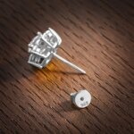 KNOBSPIN Moissanite Øredobber – D Farge VVS1, 925 Sølv belagt med 18K Hvitt Gull