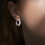 KNOBSPIN 2.6ct D Color Moissanite Earring 925 Sterling Sliver Plated White Gold Hoop Earring