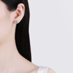 KNOBSPIN 2 ct Moissanite Øredobber – 925 Sølv, 18K Hvitt Gullbelagt, Skrufeste,