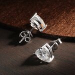 KNOBSPIN Hjerteformet Moissanite Øredobber – D Farge VVS1, GRA-sertifisert, 925 Sølv belagt med 18K Gull