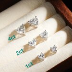 KNOBSPIN Hjerteformet Moissanite Øredobber – D Farge VVS1, GRA-sertifisert, 925 Sølv belagt med 18K Gull