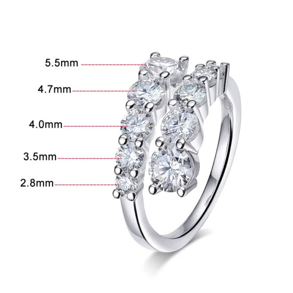 KNOBSPIN Moissanite Ring – D Farge VVS1, GRA-sertifisert, 925 Sølv belagt med 18K Gull