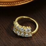 KNOBSPIN Moissanite Ring – D Farge VVS1, GRA-sertifisert, 925 Sølv belagt med 18K Gull