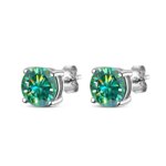 KNOBSPIN D Color Moissanite Earring S925 Sterling Sliver Plated with 18k White Gold Earring