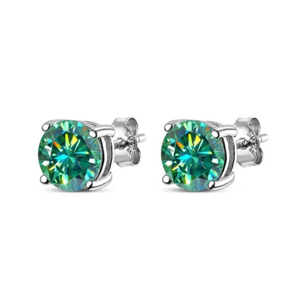 KNOBSPIN D Color Moissanite Earring S925 Sterling Sliver Plated with 18k White Gold Earring