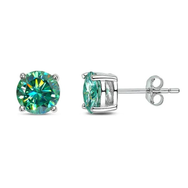 KNOBSPIN D Color Moissanite Earring S925 Sterling Sliver Plated with 18k White Gold Earring