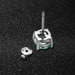 KNOBSPIN D Color Moissanite Earring S925 Sterling Sliver Plated with 18k White Gold Earring