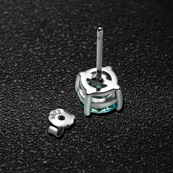 KNOBSPIN D Color Moissanite Earring S925 Sterling Sliver Plated with 18k White Gold Earring