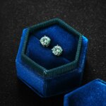 KNOBSPIN D Color Moissanite Earring S925 Sterling Sliver Plated with 18k White Gold Earring