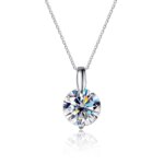 KNOBSPIN Moissanite Halskjede 1–3 ct D VVS1, GRA-sertifisert, 925 Sterling Sølv, 18K Gullbelagt