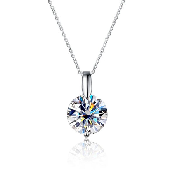 KNOBSPIN Moissanite Halskjede 1–3 ct D VVS1, GRA-sertifisert, 925 Sterling Sølv, 18K Gullbelagt