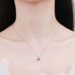 KNOBSPIN Moissanite Halskjede 1–3 ct D VVS1, GRA-sertifisert, 925 Sterling Sølv, 18K Gullbelagt