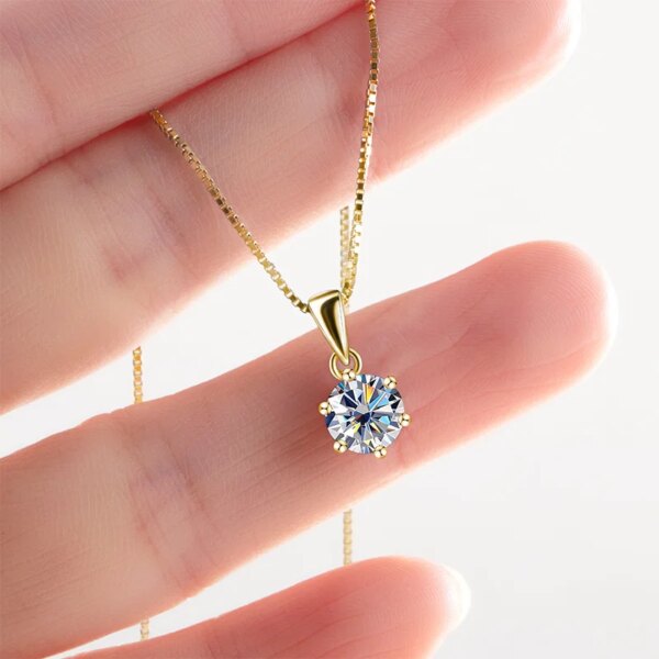 Butterflykiss 1 CT Moissanite anheng 925 sølv