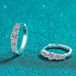 KNOBSPIN D VVS1 Moissanite Hoop Øredobber 925 Sølv 18K Gull
