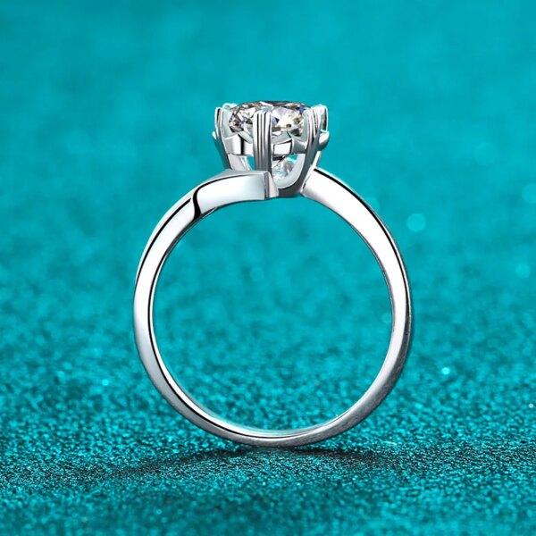 KNOBSPIN 1ct Moissanite Ring 925 Sølv 18K Gull