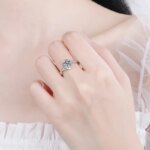 KNOBSPIN 1ct Moissanite Ring 925 Sølv 18K Gull