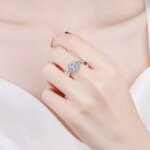 3ct Moissanite Forlovelsesring 18K Hvitt Gull