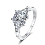 3ct Moissanite Forlovelsesring 18K Hvitt Gull