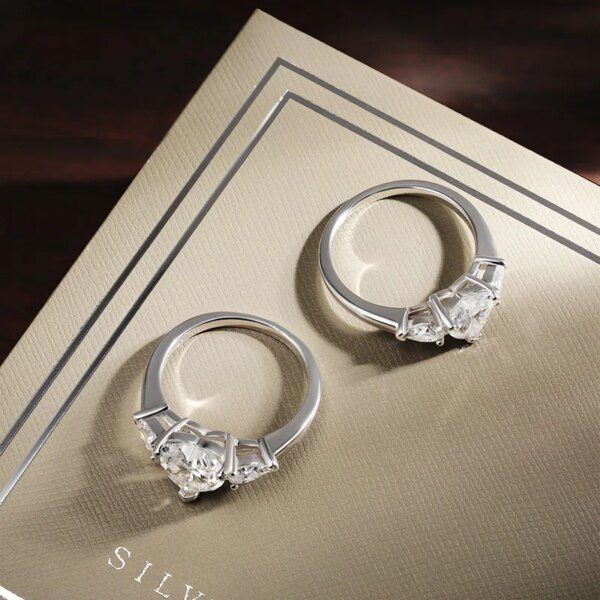 KNOBSPIN Hjerteformet Moissanite Ring 925 Sølv