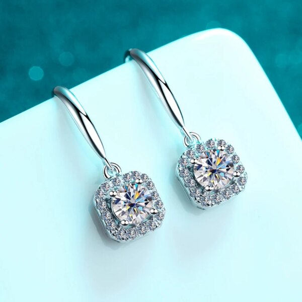 KNOBSPIN 1ct Moissanite Øredobber 925 Sølv