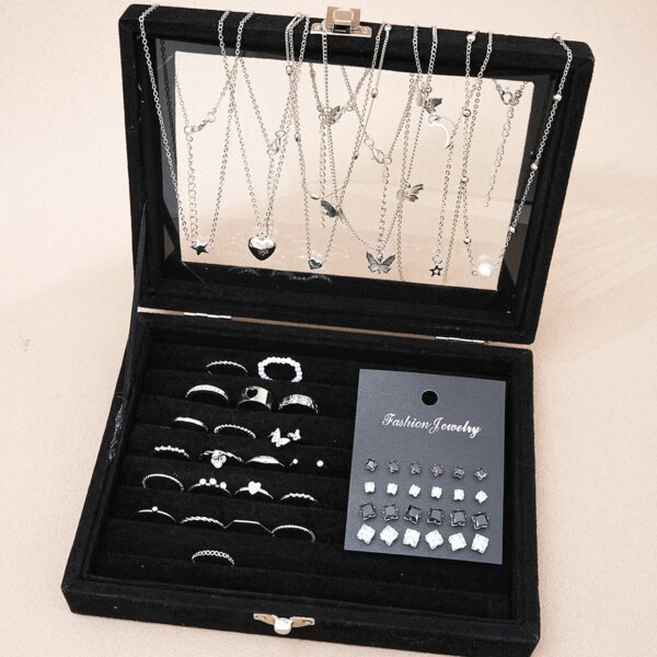 51 Pcs/Set Silver Color Chic Jewelry Set