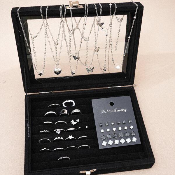51 Pcs/Set Silver Color Chic Jewelry Set