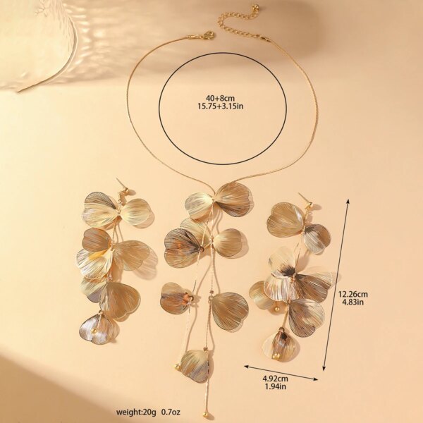 3PC Beautiful and Elegant Ginkgo Leaf Pendant Earrings Necklace Women's Set