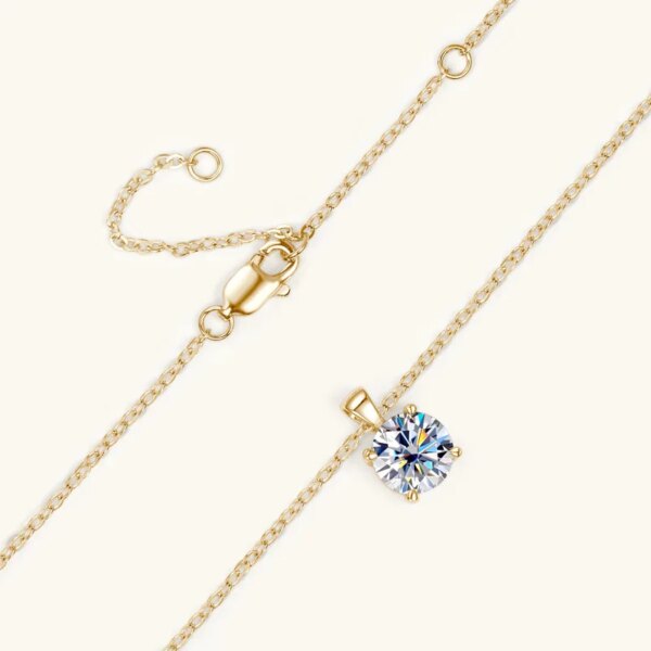 JoyceJelly 1ct Moissanite Halskjede – 925 Sølv, 18k Gullbelagt