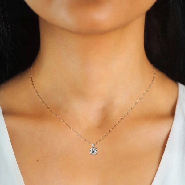 JoyceJelly 1ct Moissanite Halskjede – 925 Sølv, 18k Gullbelagt
