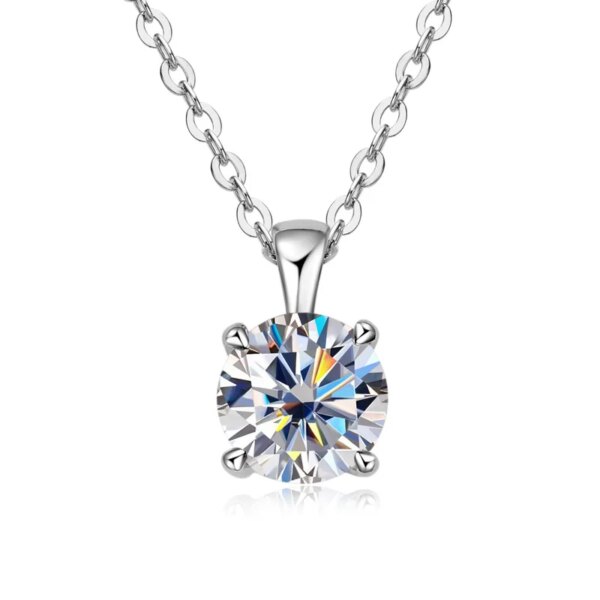 JoyceJelly 1ct Moissanite Halskjede – 925 Sølv, 18k Gullbelagt