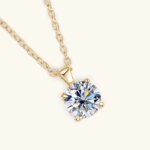 JoyceJelly 1ct Moissanite Halskjede – 925 Sølv, 18k Gullbelagt