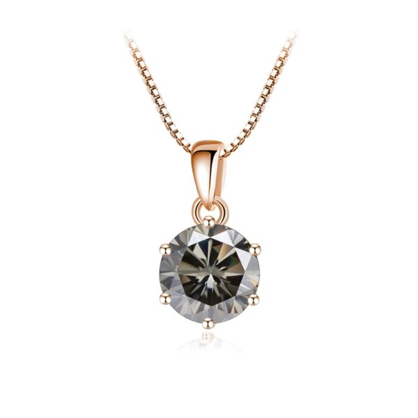 1.0CT Moissanite Halskjede – Roségullbelagt 925 Sølv