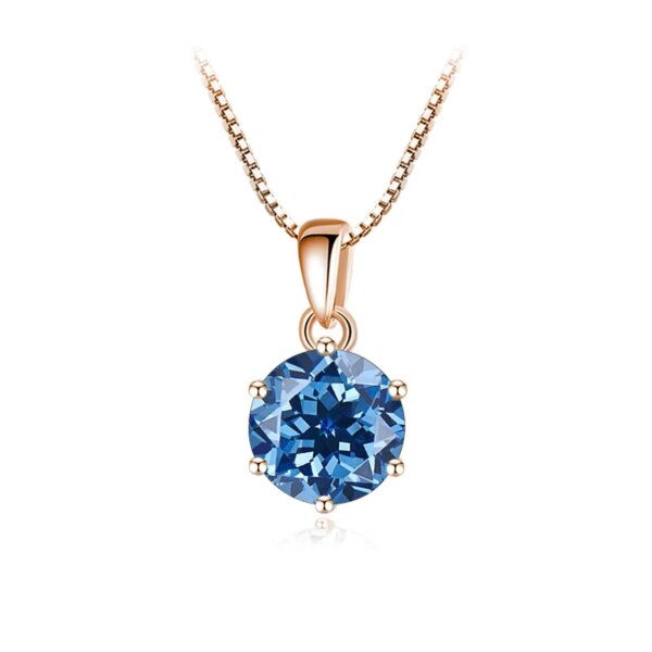 1.0CT Moissanite Halskjede – Roségullbelagt 925 Sølv