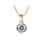 1.0CT Moissanite Halskjede – Roségullbelagt 925 Sølv