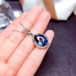925 Sterling Silver Blue Cubic Zirconia Necklace