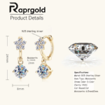 GRA Moissanite Flower Hoop Earrings – 925 Silver
