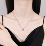 2CT Moissanite Necklace – 925 Silver, Certified Pendant