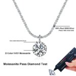 2CT Moissanite Necklace – 925 Silver, Certified Pendant