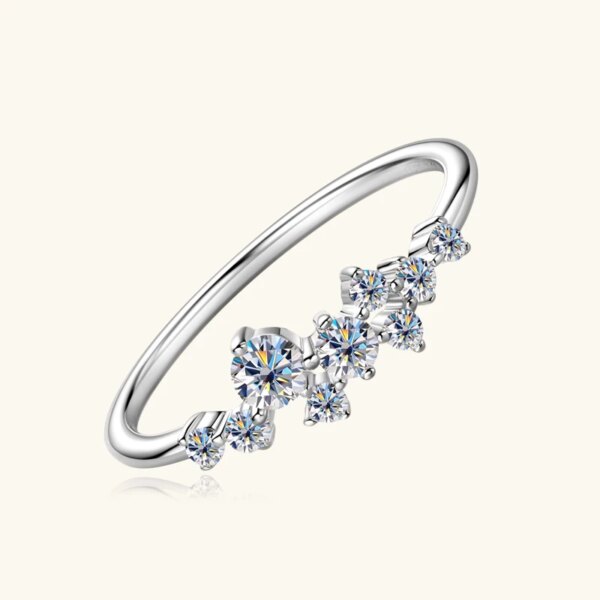 Round Moissanite Rings – 925 Silver, Certified, 2024