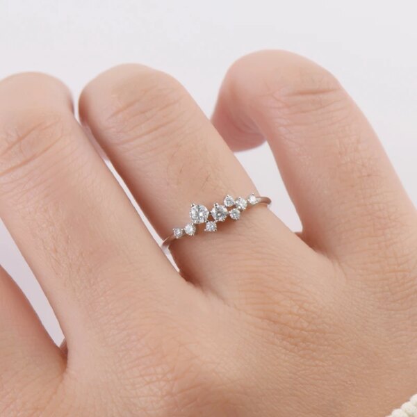 Round Moissanite Rings – 925 Silver, Certified, 2024