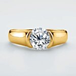 2.0CT Moissanite Forlovelsesring – 18K Gullbelagt, 925 Sølv