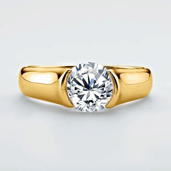 2.0CT Moissanite Forlovelsesring – 18K Gullbelagt, 925 Sølv