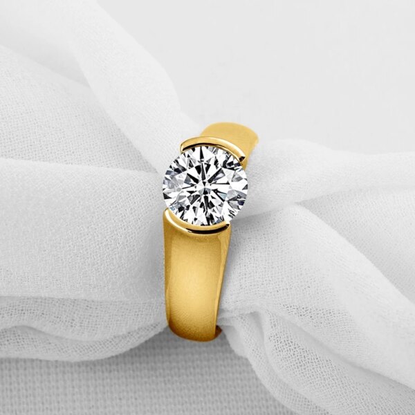 2.0CT Moissanite Forlovelsesring – 18K Gullbelagt, 925 Sølv