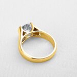 2.0CT Moissanite Forlovelsesring – 18K Gullbelagt, 925 Sølv