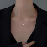 Solitaire Moissanite Pendant – 0.5ct/1ct/2ct, Invisible Chain